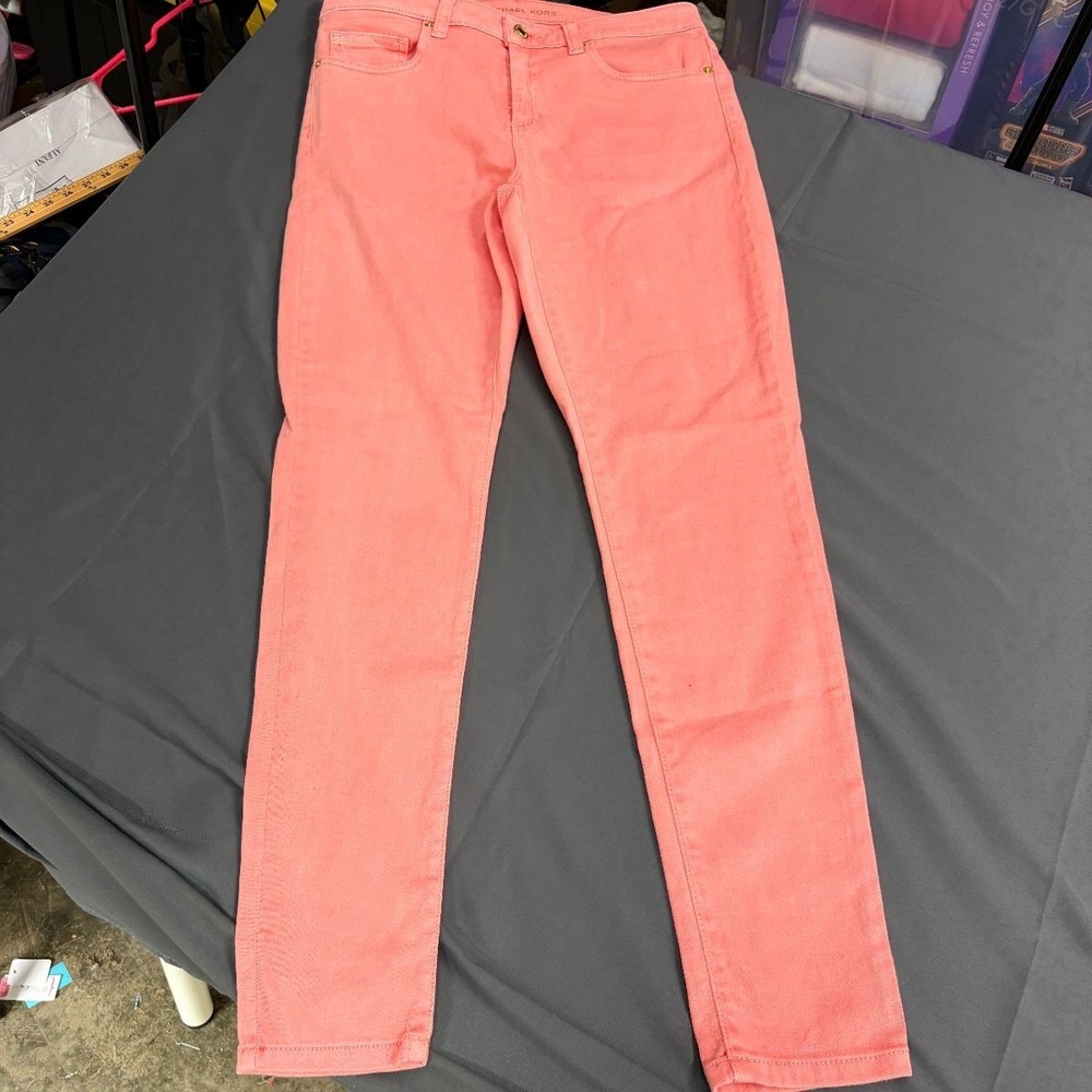 Michael Kors Jeans Izzy Skinny Womens 26 Coral Stretch Cotton Spandex Preowned